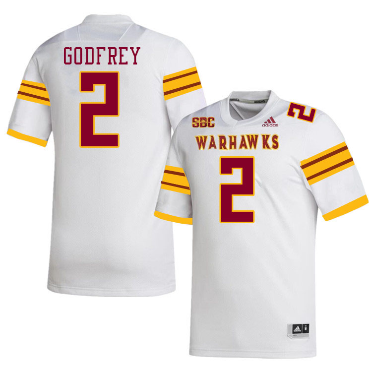 #2 Jake Godfrey Louisiana-Monroe Warhawks College Football Jerseys Stitched-White